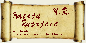 Mateja Ružojčić vizit kartica